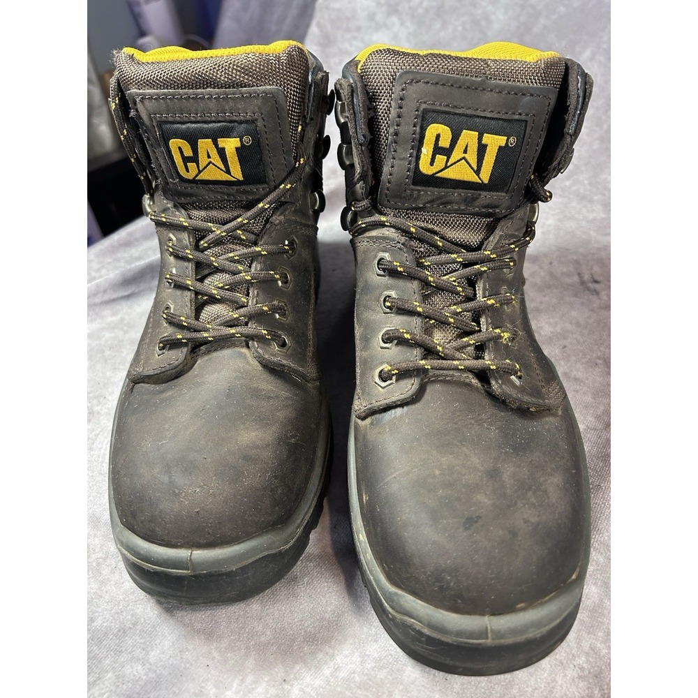 CAT Caterpillar P91672 Steel Toe Work Boots Men's 8M EH Slip Resistant Black